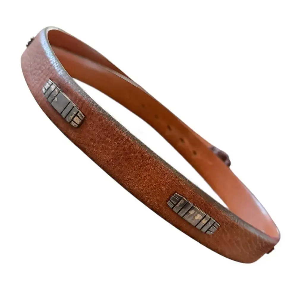 Trafalgar Women’s Brown Leather Belt Made in USA 31” Waist Unisex Patina U.S.A.